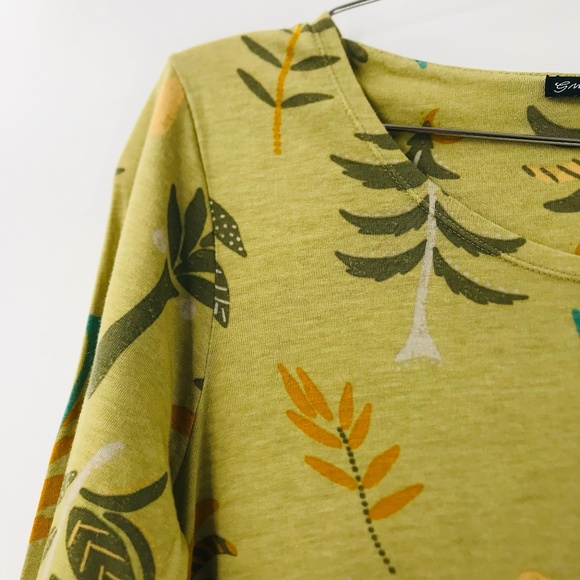 Gudrun Sjoden Organic Cotton Tree Print Dress Green Size Small - Picture 2 of 7